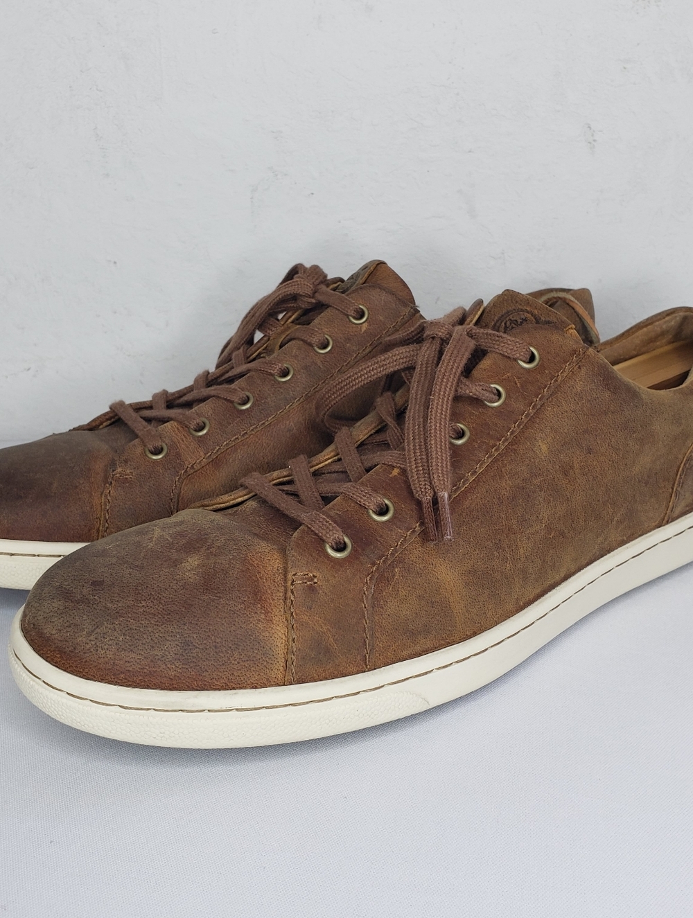 Born Brown Leather Low-Top Comfort Sneakers Casual